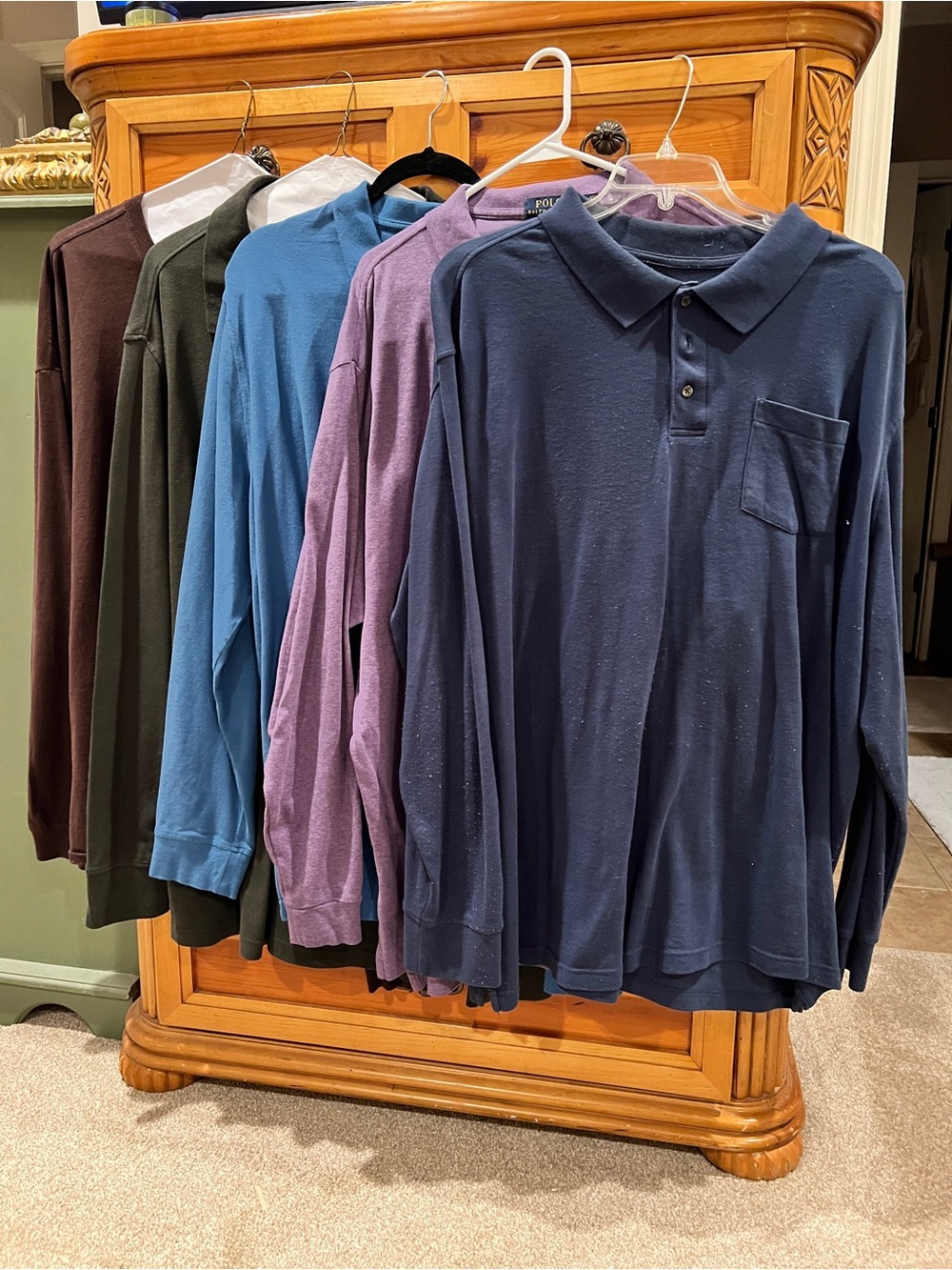 Lot of 5 Long-Sleeve Polo Style Shirts Sz 3x - Picture 3 of 4